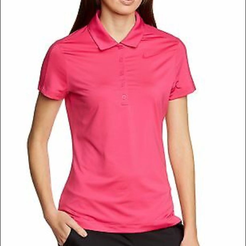 Nike Swoosh Mesh Two-Tone Pink Golf Polo Shirt S